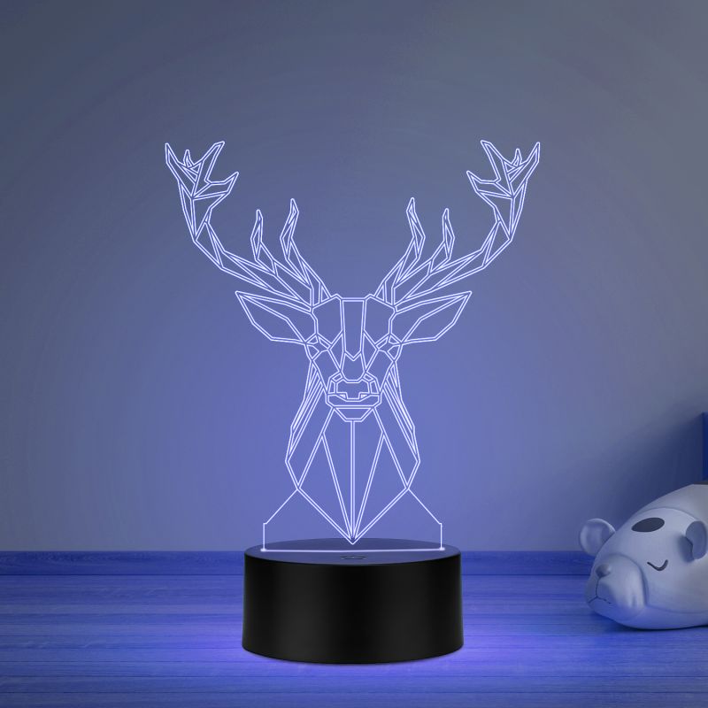 3D Illusion Deer Acrylic led lamp 7 Color Changing Light Lamp for Bedroom Decor